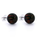 Cercei de argint cu opal negru 7mm
