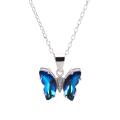 Lanț de argint cu ornament fluture cu safir și zirconii