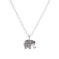 Lanț de argint cu ornament elefant cu zirconii
