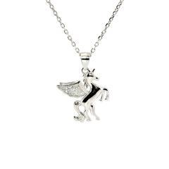 Pandantiv de argint unicorn cu zirconii