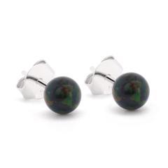 Cercei de argint cu opal negru