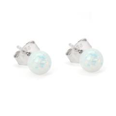Cercei de argint cu opal alb 5mm