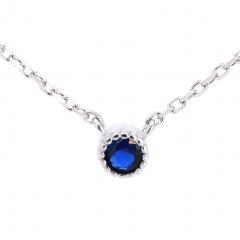 Colier de argint cerc cu safir