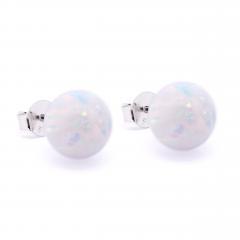 Cercei de argint cu opal alb 9mm